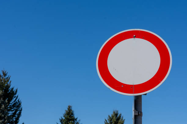 istock road sign passage prohibited with blue sky 1386294341