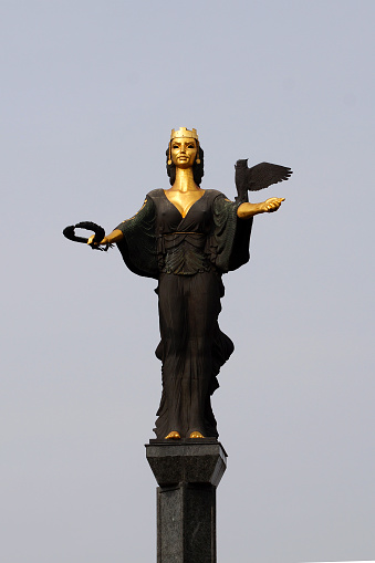 statue of hagia sophia in sophia bulgaria, symbol of the city.