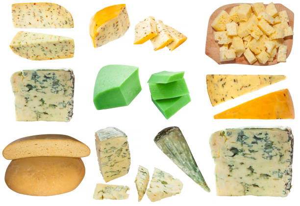 istock cheese collection isolated on white. dairy food concept 1386299971