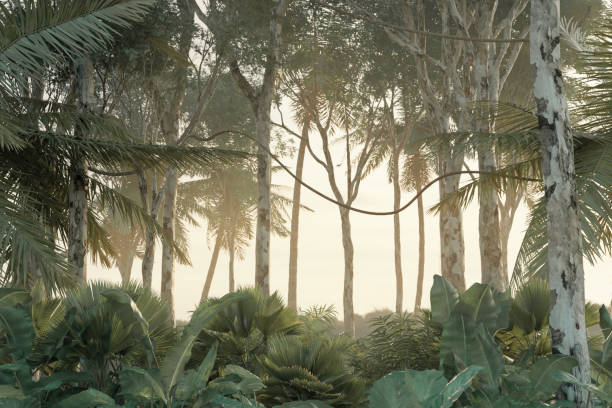 istock 3d rendering of green jungle in the evening sunshine 1386308013