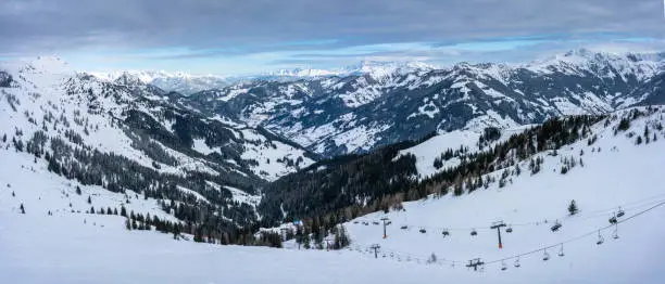 Mountains ski resort Zillertal Austria - nature and sport background