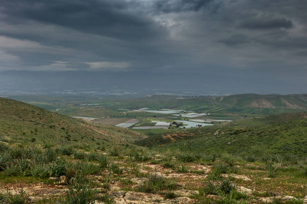 istock Landscape in rainy weather, two countries 1386312050