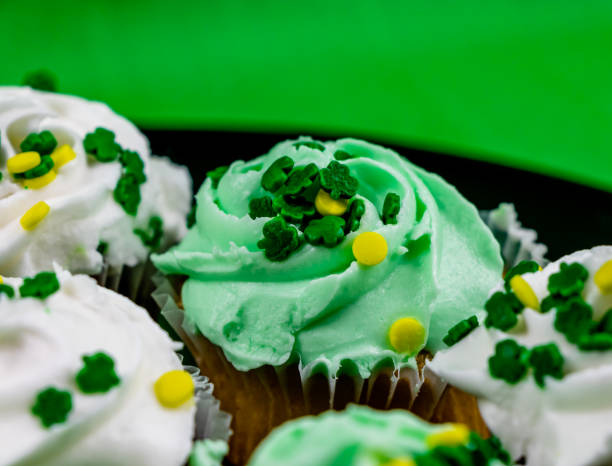istock Tasty mini cupcakes decorated for St. Patricka Day. Calgary, Alberta, Canada 1386312189