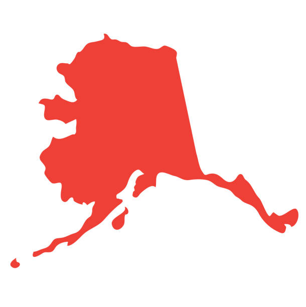 alaska state map symbol - alaska stock-grafiken, -clipart, -cartoons und -symbole