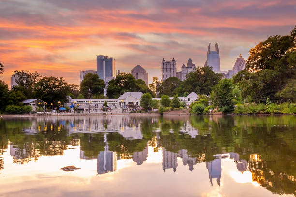 piedmont park nel centro di atlanta città negli stati uniti - piedmont park foto e immagini stock