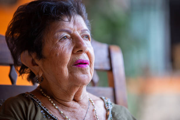 istock Portrait of ninety years old woman. 1386334792