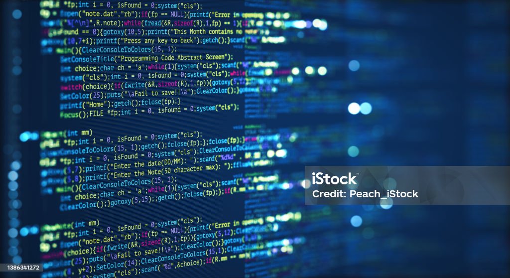 Abstract Modern Tech Of Programming Code Screen Developer Stock Photo ...