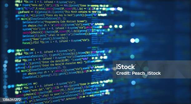 Abstract Modern Tech Of Programming Code Screen Developer Stock Photo - Download Image Now