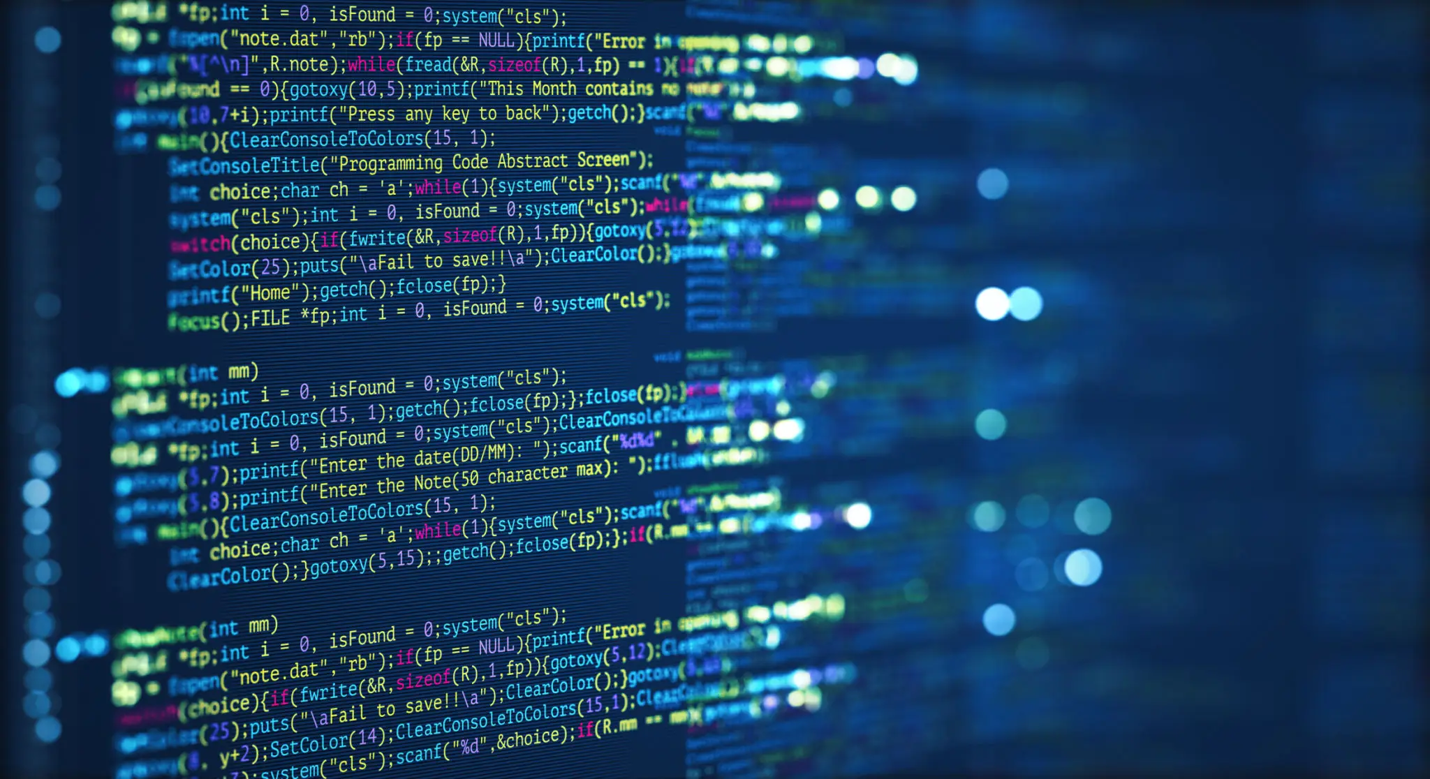 컴퓨터와 함께하는 JavaScript 언어의 매력 2 Abstract Modern tech of Programming code screen developer.