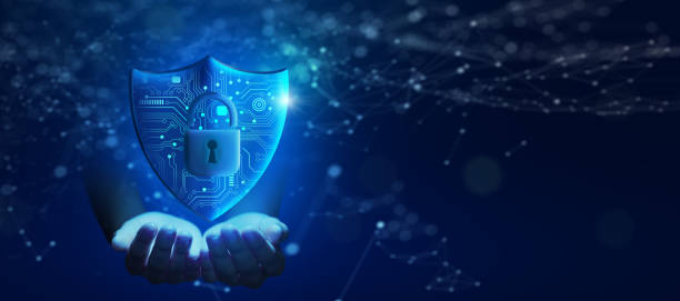 istock Cyber attack block, Cyber data, and Information privacy Concept. 1386341324