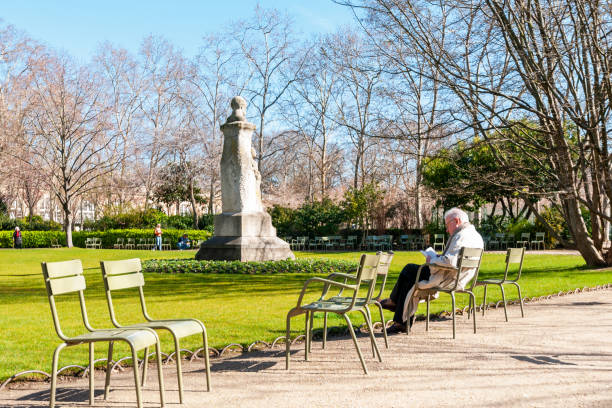 Reading and sunbathing in Parc du Luxembourg – Paris
