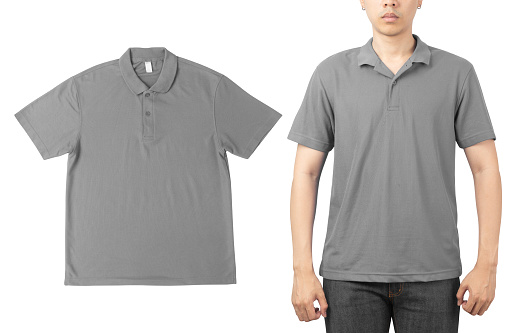 Polo shirt mockup isolated on white background with clipping path.