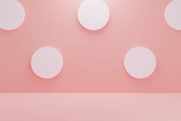 istock Background abstract pink with circle white color 3d rendering illustration for flyer design, poster, advertising, banner, your product and etc 1386347717
