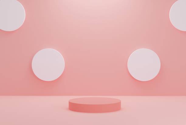 istock Background 3d pink with podium minimal product display background 3d rendering illustration pink pastel 1386347845