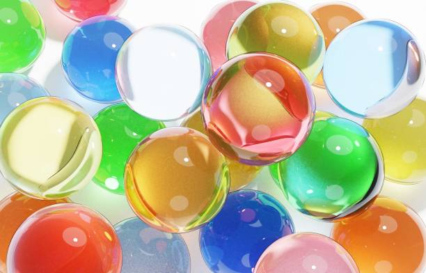 3d изображение простых и симпатичных шариков - colourful glass стоковые фото и изображения
