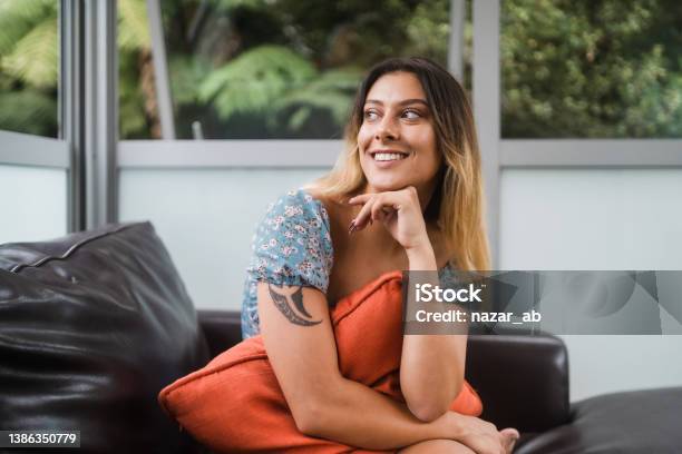 Relaxing At Home Stock Photo - Download Image Now - Māori People, Māori Culture, One Woman Only