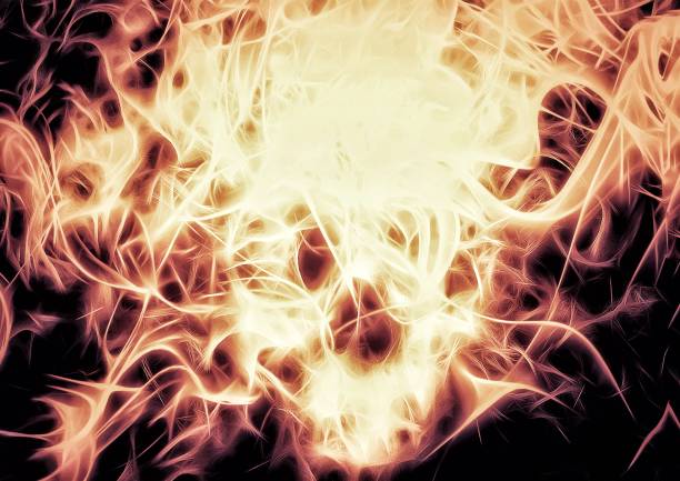 Illustration of a skull wrapped in flames