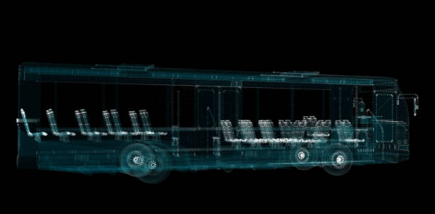 istock Electric Smart Bus Hologram. Transport, Eco and Technology Concept 1386375080