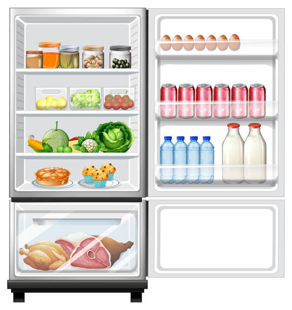 istock Refrigerator with lots of food 1386378560