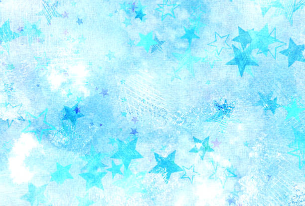 istock Beautiful watercolor background illustration with scattered stars 1386386308