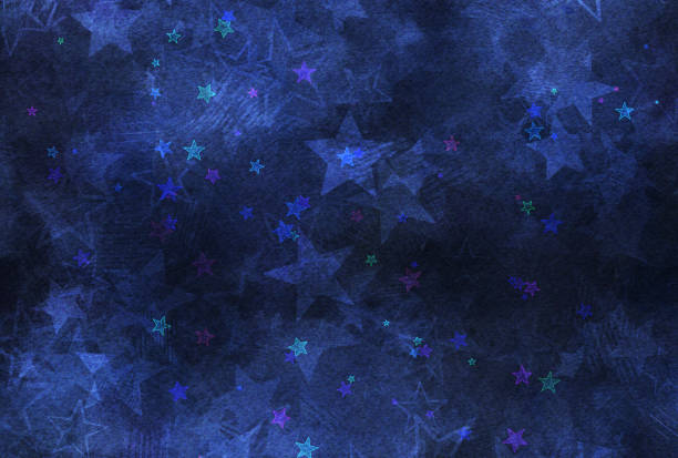 istock Beautiful watercolor background illustration with scattered stars 1386386310