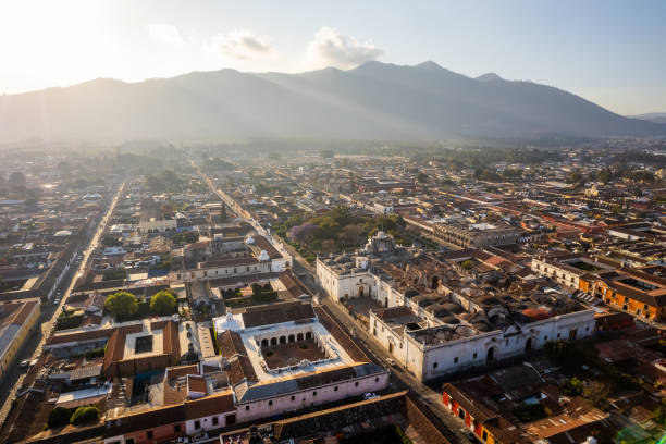 istock Sun going through the hills surrounding Antigua Guatemala 1386386450