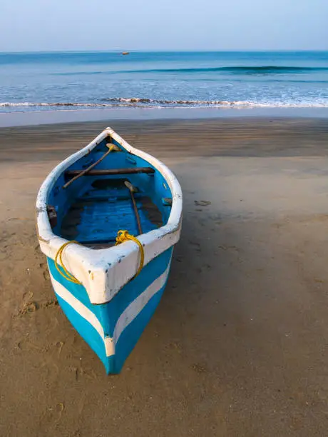 Photo of Empty Fisherman boat in Arabian Sea at Coastal Maharashtra