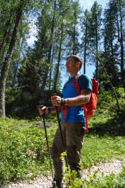 istock Man hiking in nature 1386403654