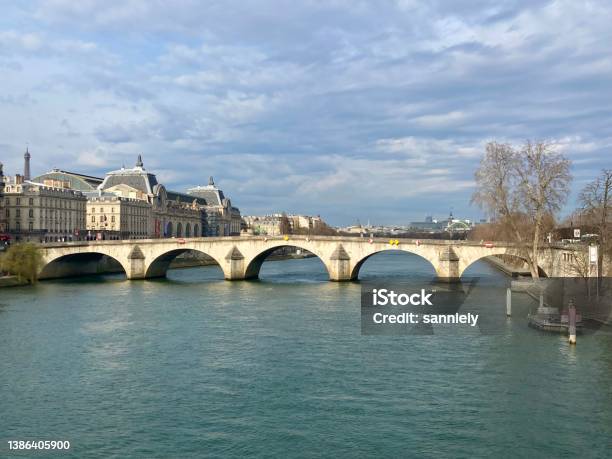 France Paris The Seine And Musée Dorsay Stock Photo - Download Image Now - Musee d'Orsay, Arch - Architectural Feature, Architecture