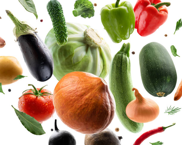 istock Large set of isolated vegetables on a white background 1386412498