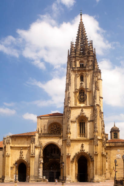 Cathedral in Oviedo, Asturias, Spain. Facade, bell tower.