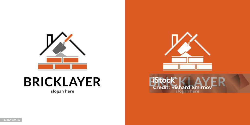 Advertising Bricklayer Sign Creative Bricklayer Symbol Stock Illustration - Download Image Now ...