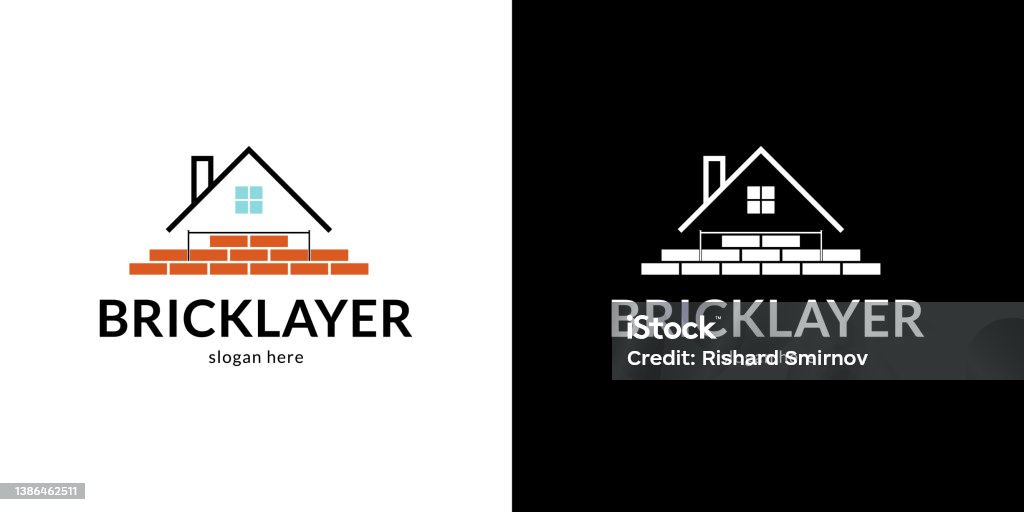 Advertising Bricklayer Sign Modern Bricklayer Symbol Stock Illustration - Download Image Now - Logo ...