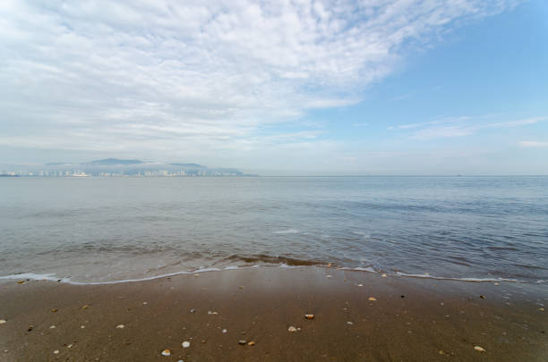 Gently sea water at coastal near Penang