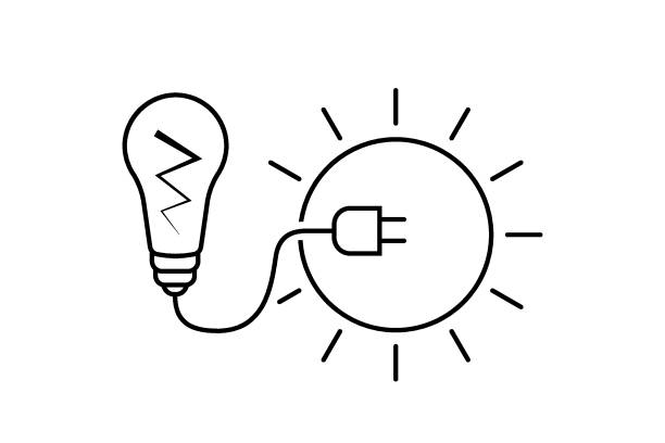 эко солнечная энергия - solarenergy stock illustrations