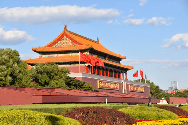 istock Colourful building and flowers in China 1386469853
