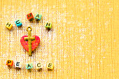 human and peace in word on yellow background