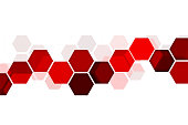 istock Background from red geometric figures. Background of hexagons 1386472168