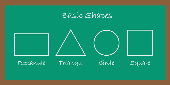One Basic Shape Basic Shape Drawn In The Classroom Board Stock Illustration - Download ...
