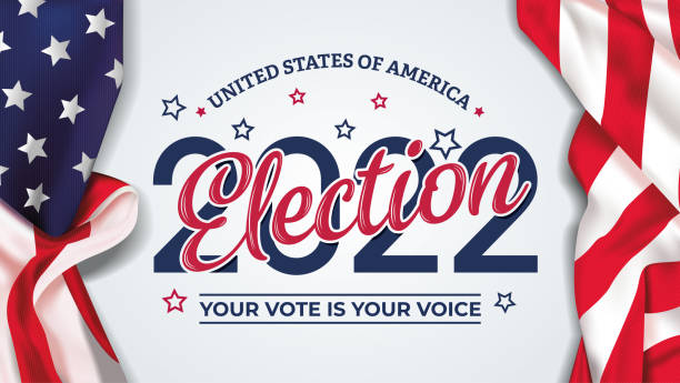 2022 election day in united states. illustration vector graphic ofunited states flag and lettering 2022 election day in united states. illustration vector graphic ofunited states flag and lettering governor stock illustrations
