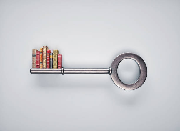 Key with a group of books .