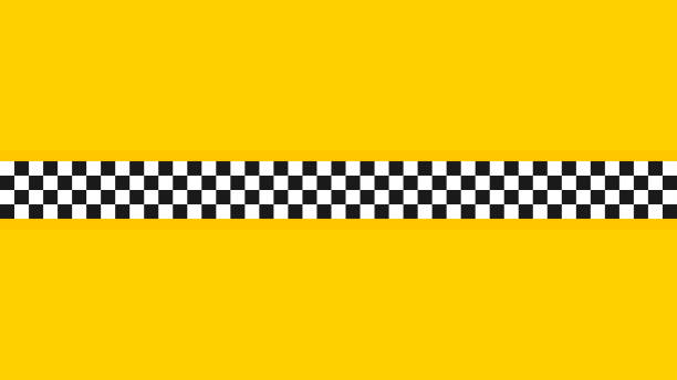 yellow checkerboard pattern. transport background. taxi service - taksi stock illustrations