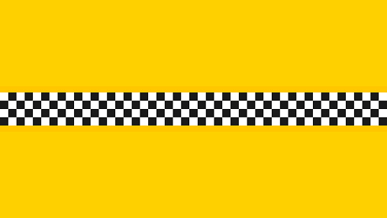 Yellow checkerboard pattern. transport background. Taxi service