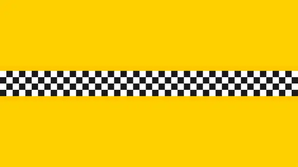 Vector illustration of Yellow checkerboard pattern. transport background. Taxi service