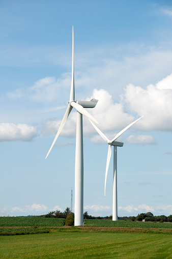 Two wind turbines in Esbjerg Denmark