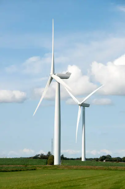 Photo of Two wind turbines in Esbjerg Denmark