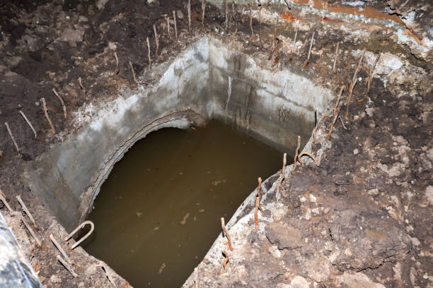 istock A sewer is being built on the side of the road 1386479651