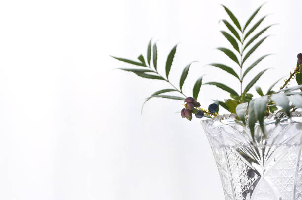 Leaves & Berries in the Glass Vase