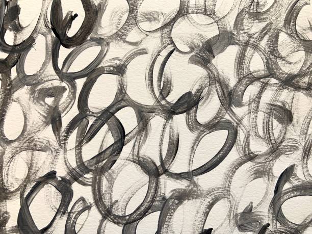 istock Gray Black Swirl Doodles Acrylic 1386491343