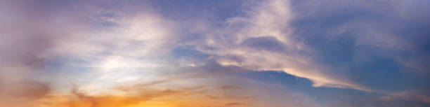 istock Twilight panorama sky background with colorful cloud in dusk. 1386491413